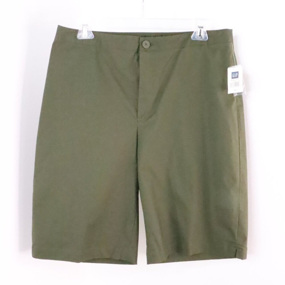New Gap Women's 12 Army Green Vintage Y2K Safari Board Bermuda High Waist Shorts